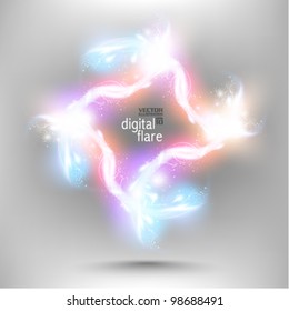 stylish colorful digital flare design