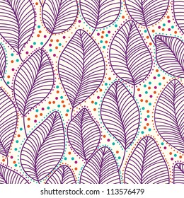 Stylish colorful floral vector pattern with leaves