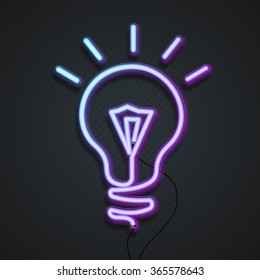 Stylish Colorful Light Neon Lamp. Vector illustration