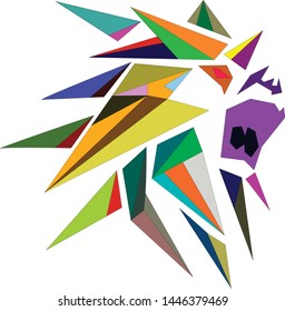 Stylish colorful lion - logo