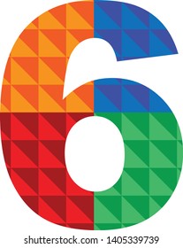 Stylish colorful low poly numbers design