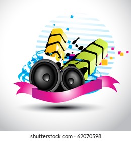 stylish colorful music speaker design artwork