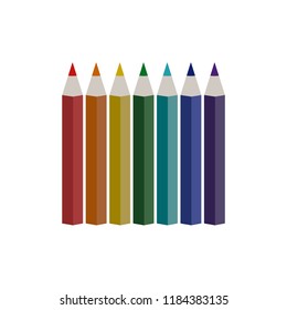 Stylish Colorful Pencil. Set of pencil on the white background. 