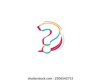 Elegante y colorido fondo de signo de interrogación con Vector de diseño de chat boz.