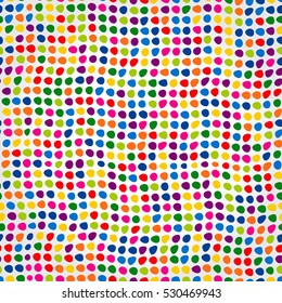 Stylish colorful seamless vector abstract background with wavy spots. Color  Mosaic print. Fractal  illustration.