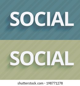 stylish colorful social text icon design