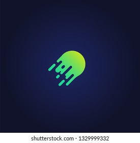 Stylish colorful speed ball icon, vector illustration