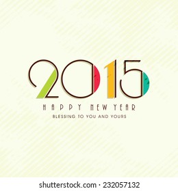 Elegante texto colorido 2015 para las celebraciones de Feliz Año Nuevo.