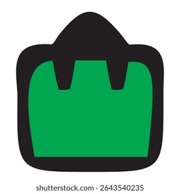 Stylish colorful vanity bag icon in elegant vector style, symbolizing fashion, makeup, and beauty. Ideal for cosmetic branding, travel kits, and personal care. EPS file included.