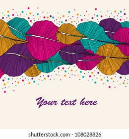 Stylish colorful vector background with leaves and text