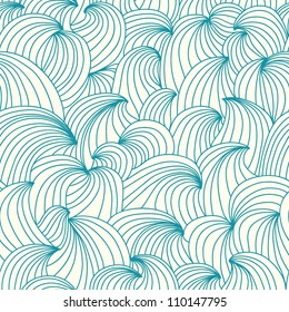  stylish colorful vector curled seamless pattern with waves