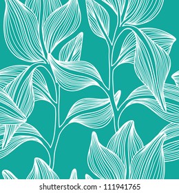  Stylish Colorful Vector Floral Leaf Seamless Pattern With Text