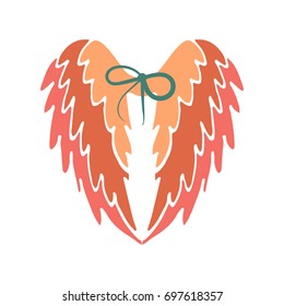 Stylish colorful wings. Vector flat icon isolated on white..