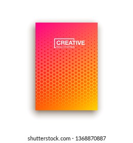 Stylish colorfull dots point banner templates, points gradient backgrounds for business cover. Curve shapes dot edge halftone texture gradient banners set.