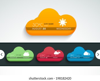 Stylish colourful weathers icon set.
