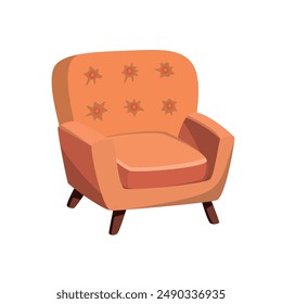 Stylish comfortable armchair illustration. Isolated on white background. Cozy modern comfortable furniture in hygge style.