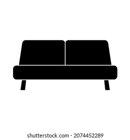 Stylish comfortable sofa icon isolated on white background. Couch interior of a living room or office. Soft furniture for rest and relaxation home. Vector illustration