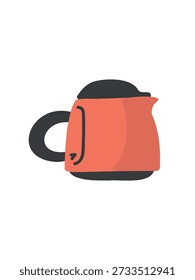 stylish compact electric red kettle with handle