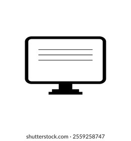 A stylish computer icon featuring a sleek monitor and keyboard design in a modern style. Ideal for technology projects, websites, and digital applications.