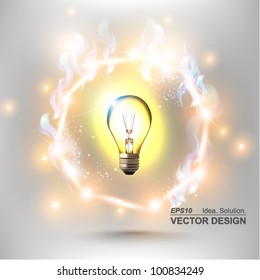 stylish conceptual digital light bulb idea design