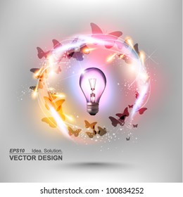 stylish conceptual digital light bulb idea design