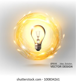 stylish conceptual digital light bulb idea design