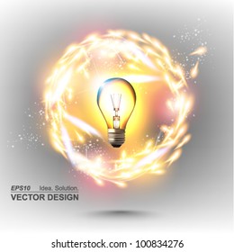 stylish conceptual digital light bulb idea design