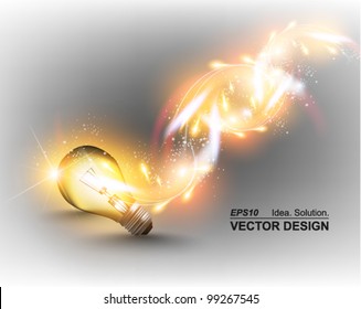 stylish conceptual digital light bulb idea design