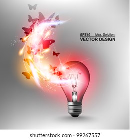stylish conceptual digital light bulb idea design