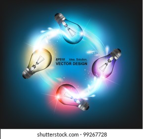 stylish conceptual digital light bulb idea design