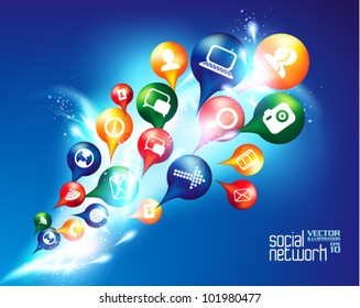 stylish conceptual social networking graphic design