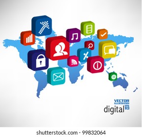 stylish conceptual social networking graphic design