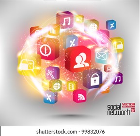 stylish conceptual social networking graphic design