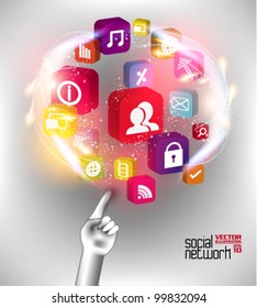 stylish conceptual social networking graphic design
