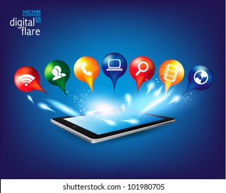 stylish conceptual social networking vector design