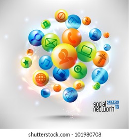 stylish conceptual social networking vector design