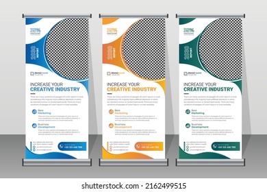 Stylish conference roll up banner design or standee x banner design template for business presentation
