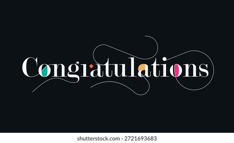 stylish congratulations calligraphy vector lettering design