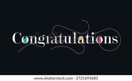 stylish congratulations calligraphy vector lettering design