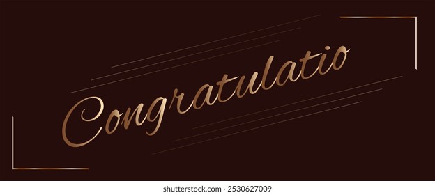 Stylish Congratulations pattern. Congrats golden lettering isolated on dark background. Inscription Congratulations Vector illustration