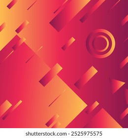 Elegante e contemporâneo abstrato Orange Square linha de fundo com curvas suaves e gradiente vibrante, perfeito para design de papel de parede moderno e elegante