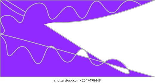 Um plano de fundo vetorial abstrato contemporâneo e elegante com ondas suaves, curvas em negrito e formas geométricas nítidas em um vibrante gradiente azul e roxo. 