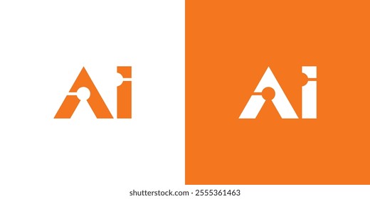 Stylish and contemporary AI logo featuring a minimalist design with striking orange and white colors. Perfect for tech-related themes, artificial intelligence, and digital innovation branding.