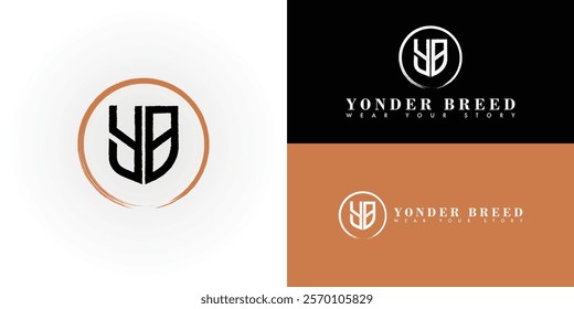 The stylish and contemporary logo design features the initials Y and B elegantly intertwined within a shield-shaped emblem. The shield makes it ideal for high-end fashion and apparel brands' logo