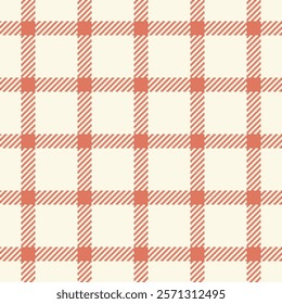 Stylish coral and cream gingham check pattern. Perfect for textile design, website backgrounds, scrapbooking, or any project needing a touch of rustic charm.  Highresolution seamless repeat.