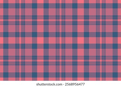 Stylish coral and teal plaid pattern. Perfect for textile design, apparel, home decor, and website backgrounds.  Seamless repeat for versatile applications.