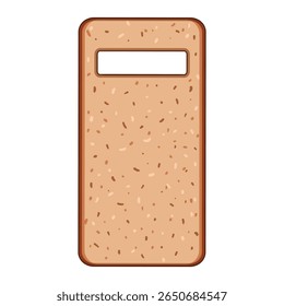 desenho animado caso de telefone de cortiça elegante. exclusivo protetor, vegan orgânico, à prova de choque flexível elegante cortiça telefone caso sinal. isolado símbolo vetor ilustração