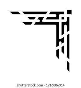 vector de icono de glifo de esquina elegante. elegante cartel de esquina. símbolo de contorno aislado ilustración negra