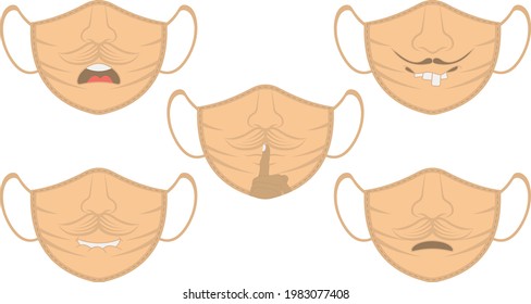 Stylish corona virus protection face mask vector illustration image
