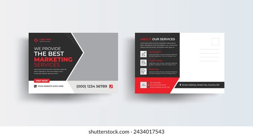 stylish corporate eddm postcard design template. Corporate postcard design template, amazing and modern postcard design, 